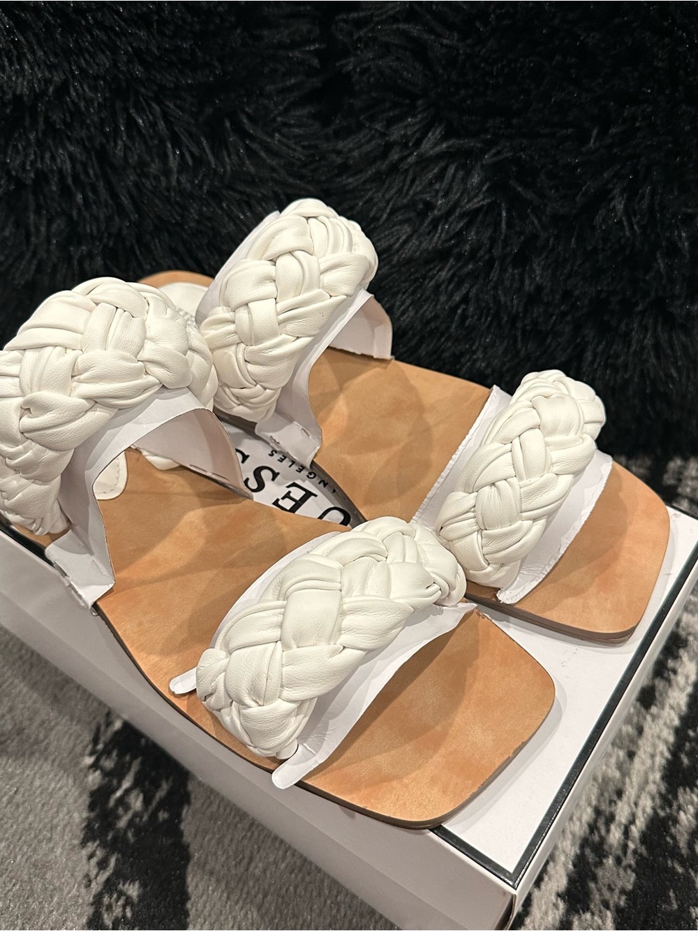Women’s Guess Woven Double-Strap White Women's Sandals